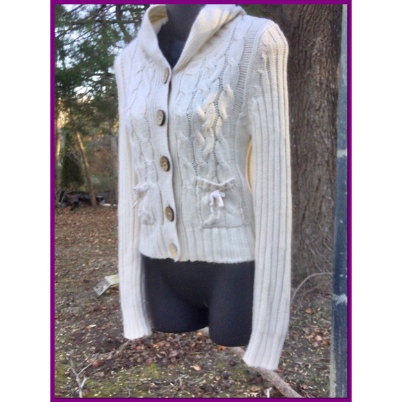 Vtg Hooded Cardigan, sz S - Picture 5 of 5